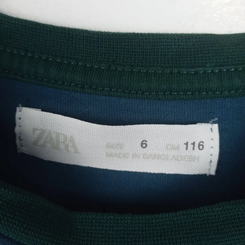 Zara boys size 6 teal and hunter green fannie pack shirt long sleeve